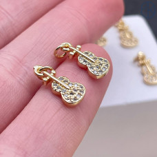 Подвеска гитара, цвет золото 13х6 мм 