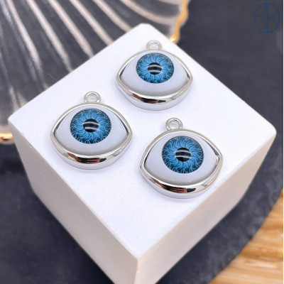 Подвеска глаз, цвет серебро 17 мм