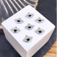 Подвеска глаз, цвет серебро 8 мм 