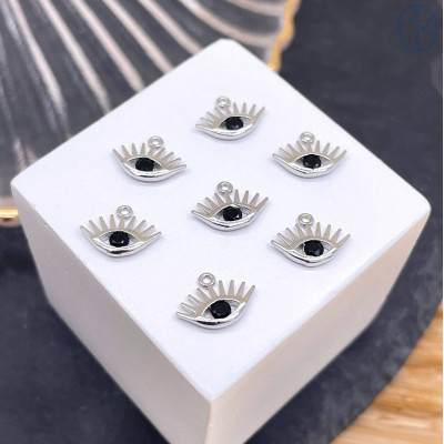 Подвеска глаз, цвет серебро 8 мм 