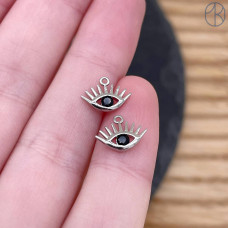 Подвеска глаз, цвет серебро 8 мм 