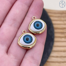 Подвеска глаз, цвет золото 17 мм