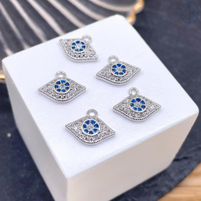 Подвеска глаза, цвет серебро 7х12 мм 