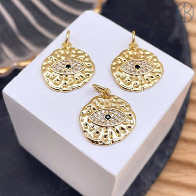 Подвеска глаза, цвет золото 16 мм 