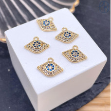 Подвеска глаза, цвет золото 7х12 мм 