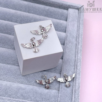 Подвеска голубь, цвет серебро 15х23 мм 