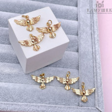 Подвеска голубь, цвет золото 15х23 мм 