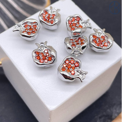 Подвеска гранат, цвет серебро 10 мм 