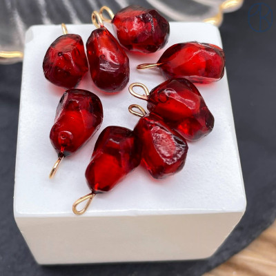 Подвеска гранат, цвет золото ~ 11 мм