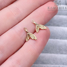 Подвеска хвост кита, цвет золото 11х8 мм 
