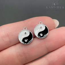 Подвеска Инь-Янь, цвет серебро 10 мм