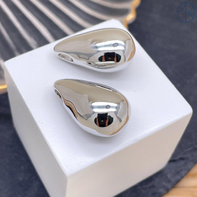 Подвеска капля, цвет серебро 24х14 мм