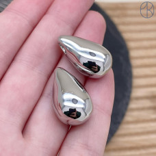 Подвеска капля, цвет серебро 24х14 мм