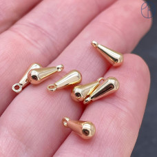 Подвеска капля, цвет золото 10х4 мм 