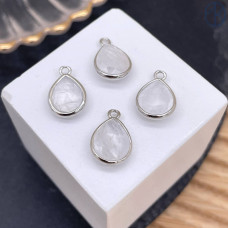 Подвеска капля горный хрусталь, цвет серебро 11 мм