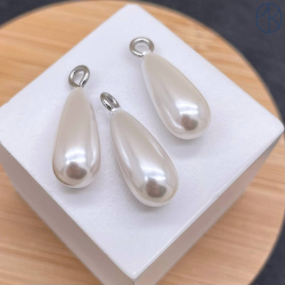 Подвеска капля майорка сталь 21х9 мм, цвет серебро