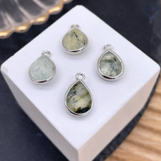 Подвеска капля пренит, цвет серебро 11 мм