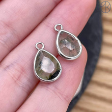 Подвеска капля пренит, цвет серебро 11 мм