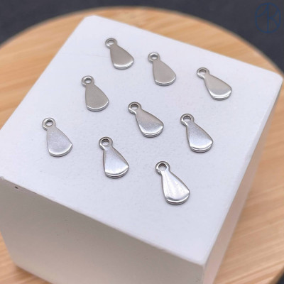 Подвеска капля сталь 4х8 мм, цвет серебро