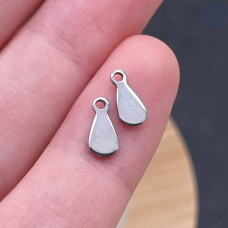 Подвеска капля сталь 4х8 мм, цвет серебро