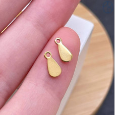 Подвеска капля сталь 4х8 мм, цвет золото 18К