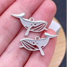 Подвеска кит сталь 24 мм, цвет серебро