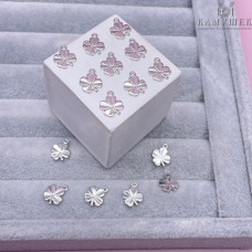 Подвеска Клевер 4-листный, цвет серебро 11x9 мм