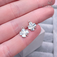 Подвеска Клевер 4-листный, цвет серебро 11x9 мм