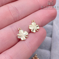 Подвеска Клевер 4-листный, цвет золото 11x9 мм
