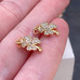 Подвеска клевер цирконы, цвет золото 10 мм 