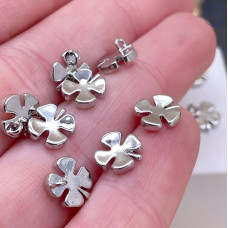 Подвеска клевер, цвет серебро 8 мм 