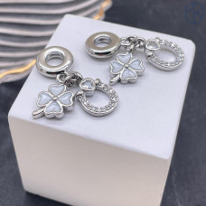 Подвеска клевер и подкова №1, цвет серебро 13 мм 