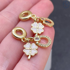 Подвеска клевер и подкова №1, цвет золото 13 мм 