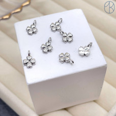 Подвеска клевер мини, цвет серебро 8x6 мм