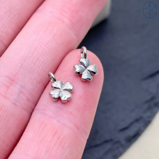 Подвеска клевер мини, цвет серебро 8x6 мм