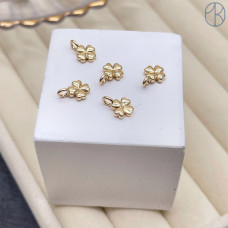 Подвеска клевер мини, цвет золото 8x6 мм