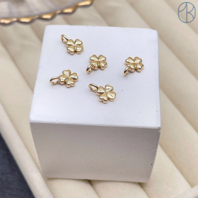 Подвеска клевер мини, цвет золото 8x6 мм