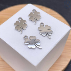 Подвеска клевер сталь 10 мм, цвет серебро
