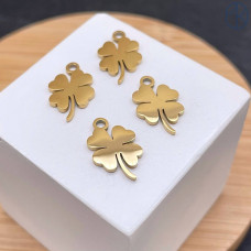 Подвеска клевер сталь 10 мм, цвет золото 18К 