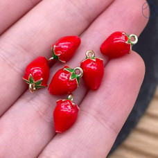 Подвеска клубника, цвет золото 9 мм 