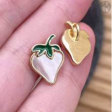 Подвеска клубника перламутр, цвет золото 10 мм