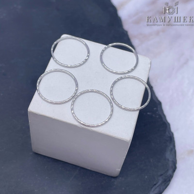 Подвеска кольцо рифленое уп. 5 шт., цвет серебро 16 мм 