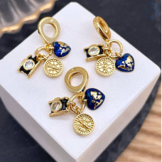 Подвеска компас, фотоаппарат и сердце, цвет золото 8 мм