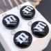 Подвеска конфета черная M&M's, цвет серебро 14 мм