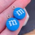 Подвеска конфета голубая №1 M&M's, цвет серебро 14 мм