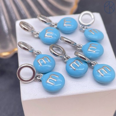 Подвеска конфета голубая M&M's, цвет серебро 8 мм