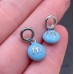Подвеска конфета голубая M&M's, цвет серебро 8 мм