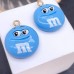 Подвеска конфета голубая M&M's, цвет золото 19 мм