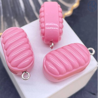 Подвеска конфета карамель №9, цвет серебро 24 мм