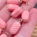Подвеска конфета карамель розовая №1, цвет золото ~ 14 мм